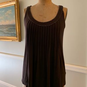 Michael Kors u neck beaded and tucked tank top.